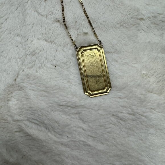 1928 Brand Gold Orange Rectangle pendant Necklace Vintage Inspired 24” - Picture 4 of 6